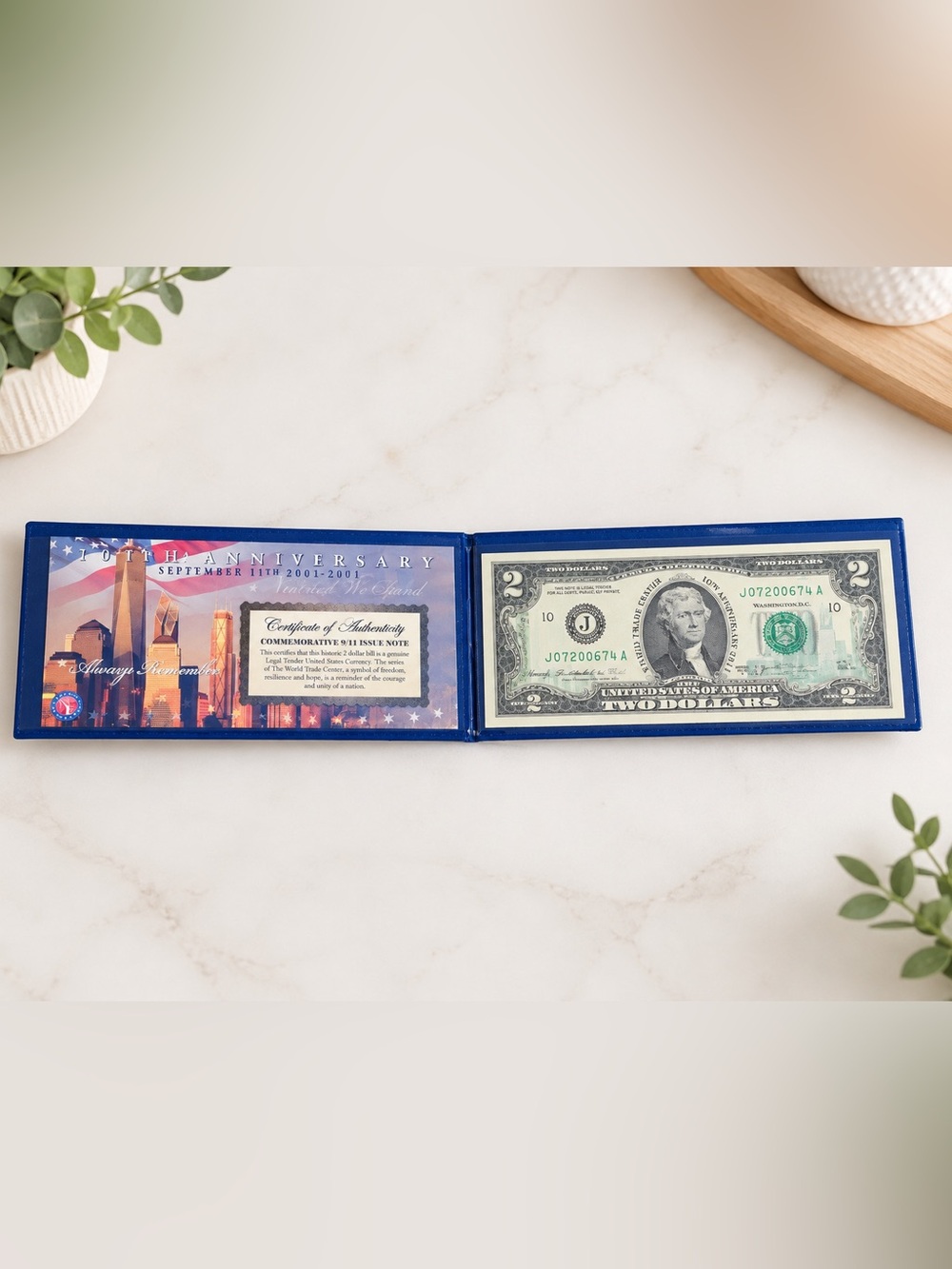 10th Anniversary September 11th 2001-2011 Commemorative 2 Dollar Bill